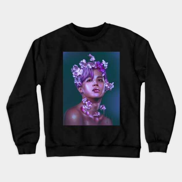 Flower Jimin Crewneck Sweatshirt by EllenDrawings